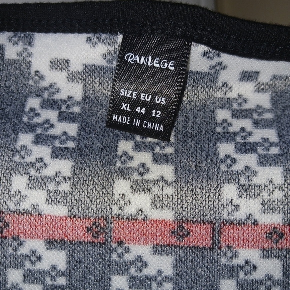 Jacket- lightweight, black, red, white stripes - Picture 2 of 4